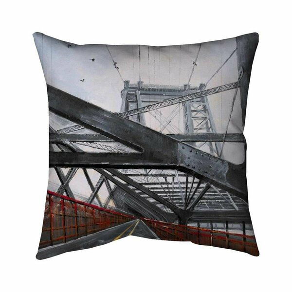 Begin Home Decor 26 x 26 in. Bridge Architecture-Double Sided Print Indoor Pillow 5541-2626-CI225